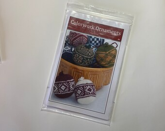 Printed Paper Copy Knitting Pattern - Colorwork Ornaments