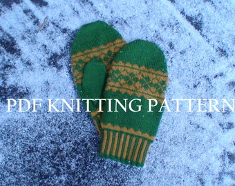 PDF Knitting Pattern - Argyle Mitten Collection