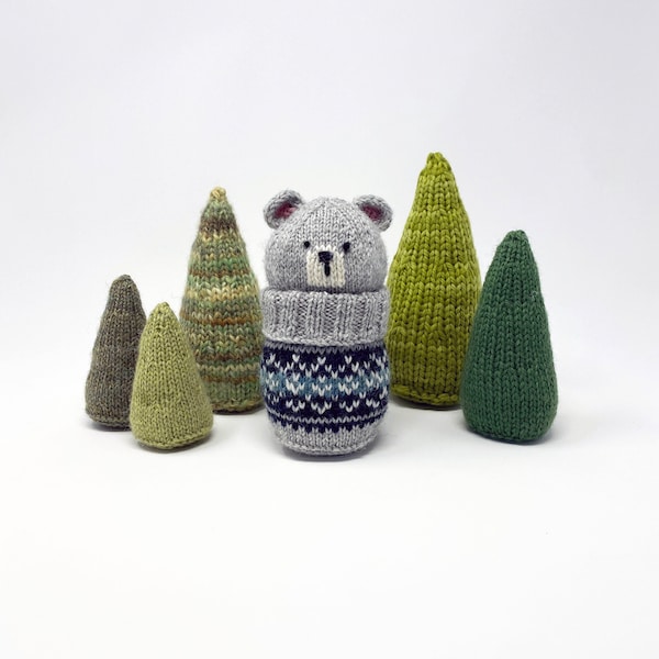 PDF Knitting Pattern - Colorwork Bear