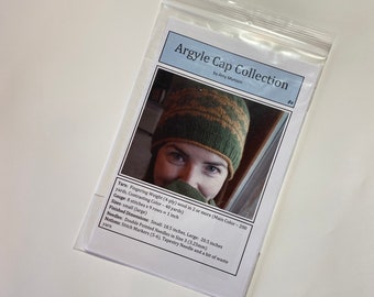 Printed Paper Copy Knitting Pattern - Argyle Cap