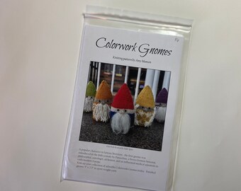 Printed Paper Copy Knitting Pattern:  Colorwork Gnomes