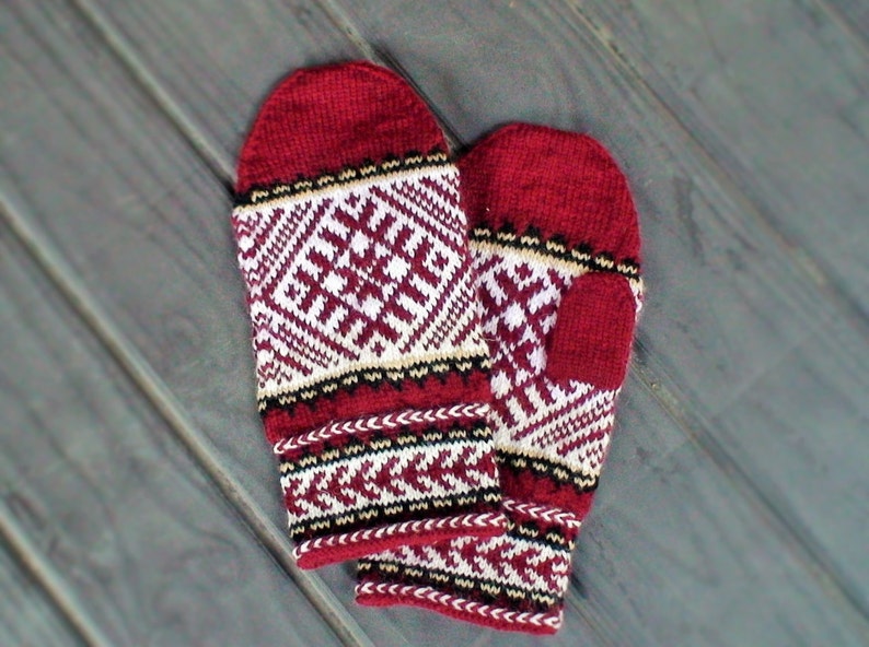 PDF Knitting Pattern Latvian Mittens image 2