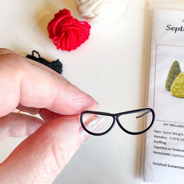 THREE PAIR of Wire glasses for knit ornaments