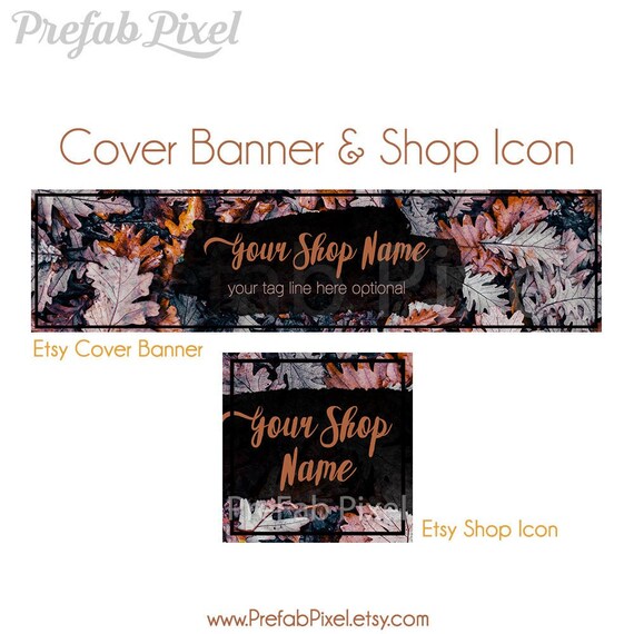 Autumn Shop Banners Etsy Cover Photo Cover Banner Leaf Shop Etsy