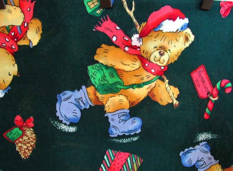 Travel Pillowcase Toddler Pillowcase Rambling Ted Teddy Bear Christmas Mice Celebrate Your Socks Off French Seams OOP HTF image 3