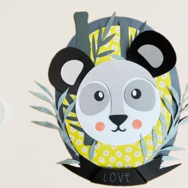 Décoration Murale Panda Sage en Relief Personnalisable pour Chambre d'Enfant