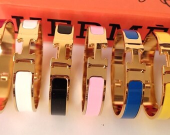Summer Gold Bracelet Bangle, Waterproof, Enamel Gold Bracelet, Gift For Her