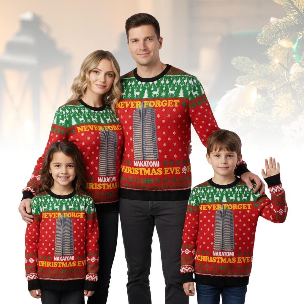 Discover Nakatomi Tower Ugly Christmas Sweater, Christmas Eve Sweater, Funny Gift For Men Women, Xmas Holiday Gift, Movie Sweater