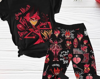 Haz.bin Hotel-kerstpyjama, Hazbin Hotel-shirt, Angel Dust-kerstpyjama, Alastor-damespyjama, Alastor Hazbin-kerstpyjama