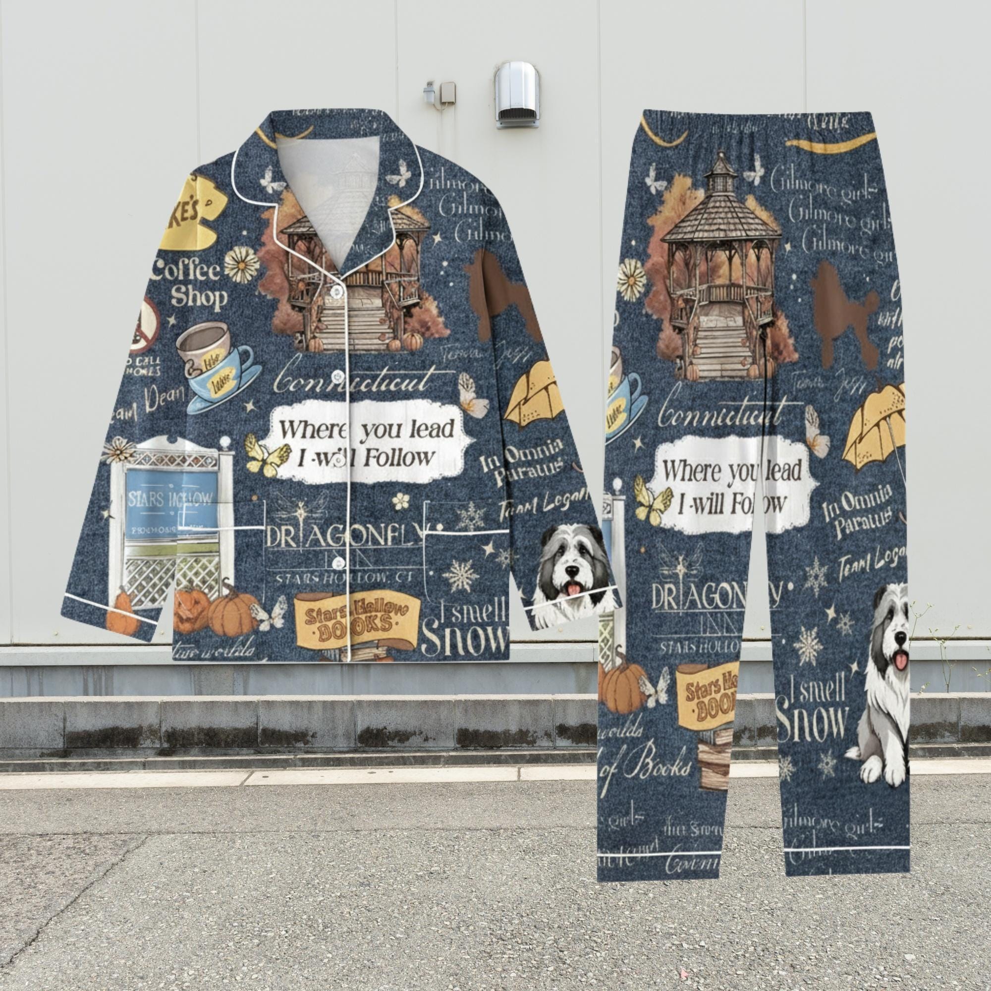 Discover Stars Hollow Pajamas Set, Dragonfly Inn Matching Pajamas, Luke Coffee Diner Holiday Family PJs, Cozy Stars Hollow Christmas Pajamas