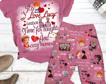 I Love Lucy Xmas-pyjama, I Love Lucy-filmshirt, I Love Lucy Movie-pyjama, I Love Lucy-serie kerstpyjama, kerstcadeau