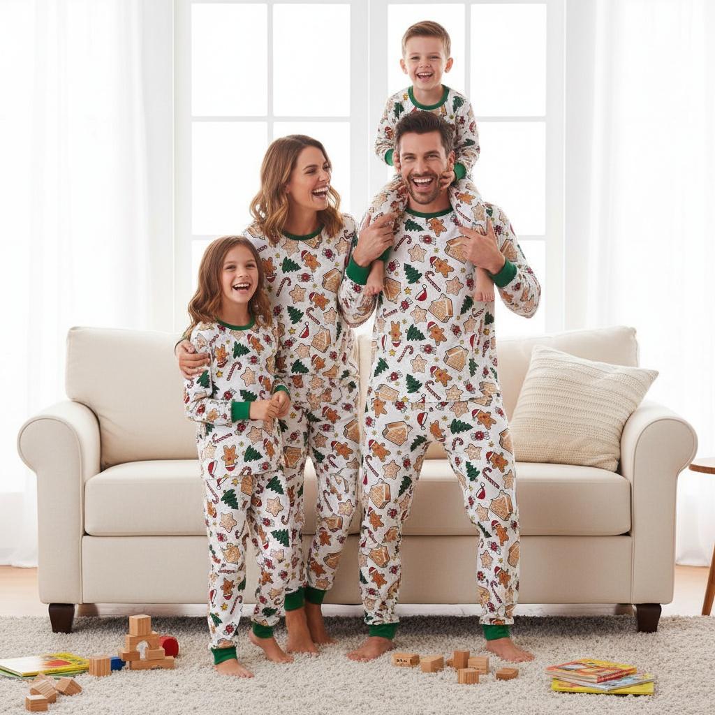Discover Christmas Cookie Pajama Set for Adults, Festive Holiday Matching Sleepwear