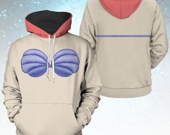 Ariel Mermaid Costume Hoodie And Leggings, Princess Sea Outfit, Halloween Tracksuit Set, Little Mermaid Cosplay For Women