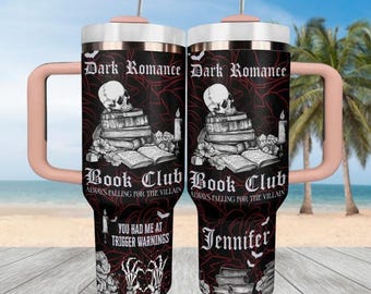 Vaso de 40 oz para el Club del Libro de Romance Oscuro, Vaso de Acero Inoxidable para el Club del Libro, Vaso de Fantasía para el Club del Libro, Vaso Personalizado para el Club del Libro
