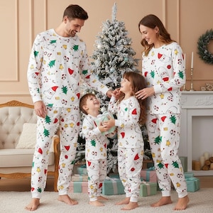 Christmas Long Sleeve Pajamas Set, Holiday Tree Christmas Pajamas Family, Festive Matching Pajamas, Xmas Family Gift
