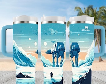 Vaso de Star Wars Planeta Hoth de 40 oz, vaso de acero inoxidable de Star Wars, regalo de Star Wars para fans, vaso de Star Wars Revenge The Sith