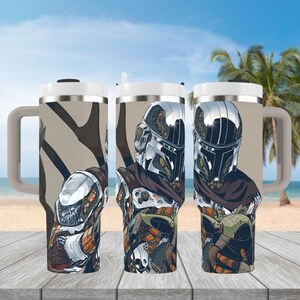 The Mandalorian Star Wars 40oz Tumbler, Star Wars Fan Stainless Tumbler, Mandalorian And Grogu Tumbler Cup, Star Wars Gift For Fan