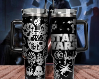 Vaso grabado de Disney Star Wars de 40 oz, vaso de Star Wars, vaso de agua de Darth Vader, vaso Galaxy's Edge