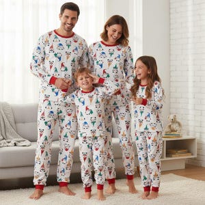 Gnome Long Sleeve Pajamas Set, Christmas Pajamas Family, Festive Matching Pajamas, Holiday Gift