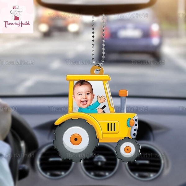 Personalized Baby Car Ornament, Custom Photo Kid Acrylic Ornament, Kid Photo Car Hanger, Drive Safe Ornament, Car Hanging Decor