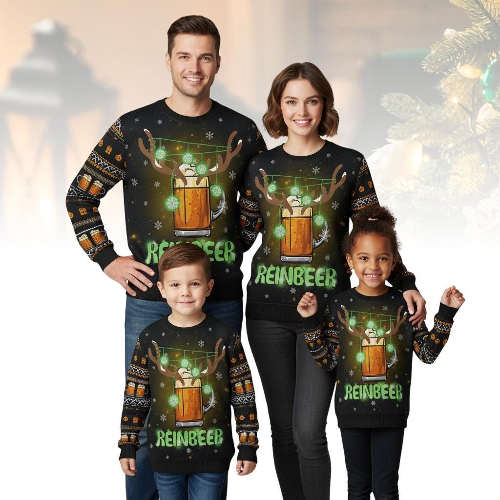 Discover Beer Ugly Christmas Sweater, Reinbeer Sweater, Holiday Beer Gift for Men Women, Funny Drink Sweater