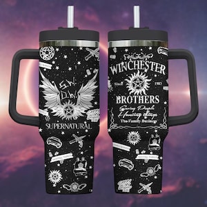 Supernatural Engraved Tumbler 40oz, Winchester Brothers Gift, Supernatural Merchandise, Sam Winchester Stanley, Dean Winchester Tumbler