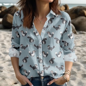 Lucifer Cat Cinderella Blouse Shirt, Disney Villain Long Sleeve Shirt, Cute Disney Cat Women Shirt, Princess Blouse Shirt For Fan