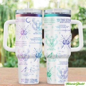 To The Stars Who Listen Engraved Tumbler 40oz, Acotar Velaris Tumblers, Book Lover Gift, Fantasy Reader Gift, Night Court Tumblers, Boo