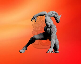 White tiger - 32mm Miniature 40mm Miniature | DnD mini | Superhero | Wargame | Compatible Zombicide A