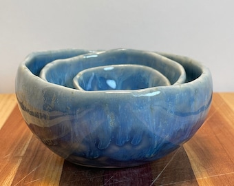 Blue Opal organic nesting bowls set of 3
