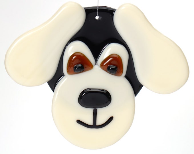 Black Dog With Brown Eyes Fused Glass Ornament Glass Dog - Etsy