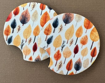 Set of Two Fall Foliage Car Coasters with FREE SHIPPING!