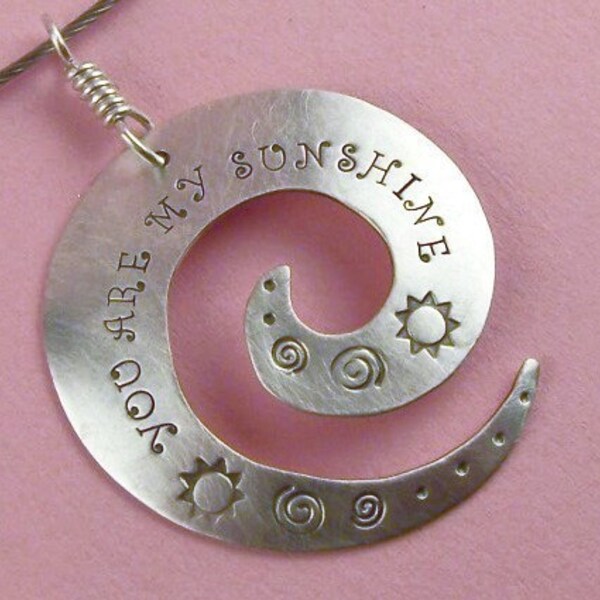 You Are My Sunshine Spiral Pendant