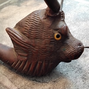 Bull Pipe With Long Horns Hand Carved  Back From The 1970&#39;s