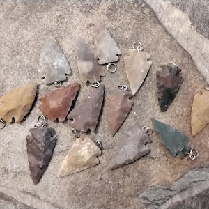 Arrowhead For 8 Agate Flint Stone Arrowheads Made Into Pendants