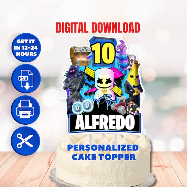 Digital Download Video Game Cake Topper.
