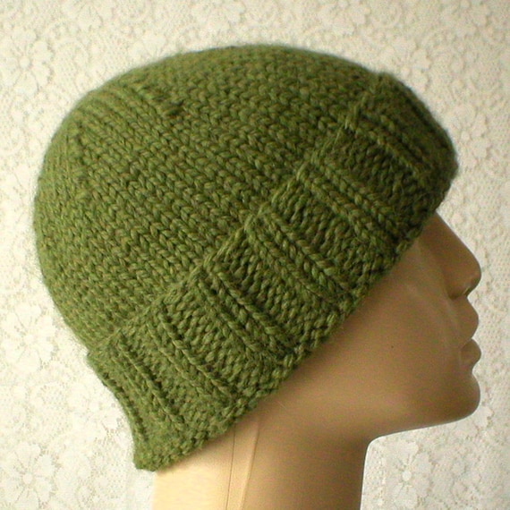 womens green beanie hat