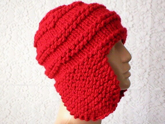 red hat with ear flaps