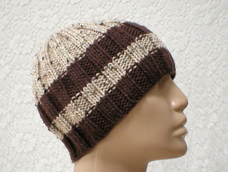 mens brown beanie hat