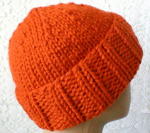 Orange watch cap orange brimmed beanie 