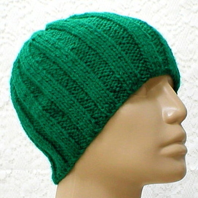 Mens womens emerald green beanie hat kelly green hat unisex Etsy
