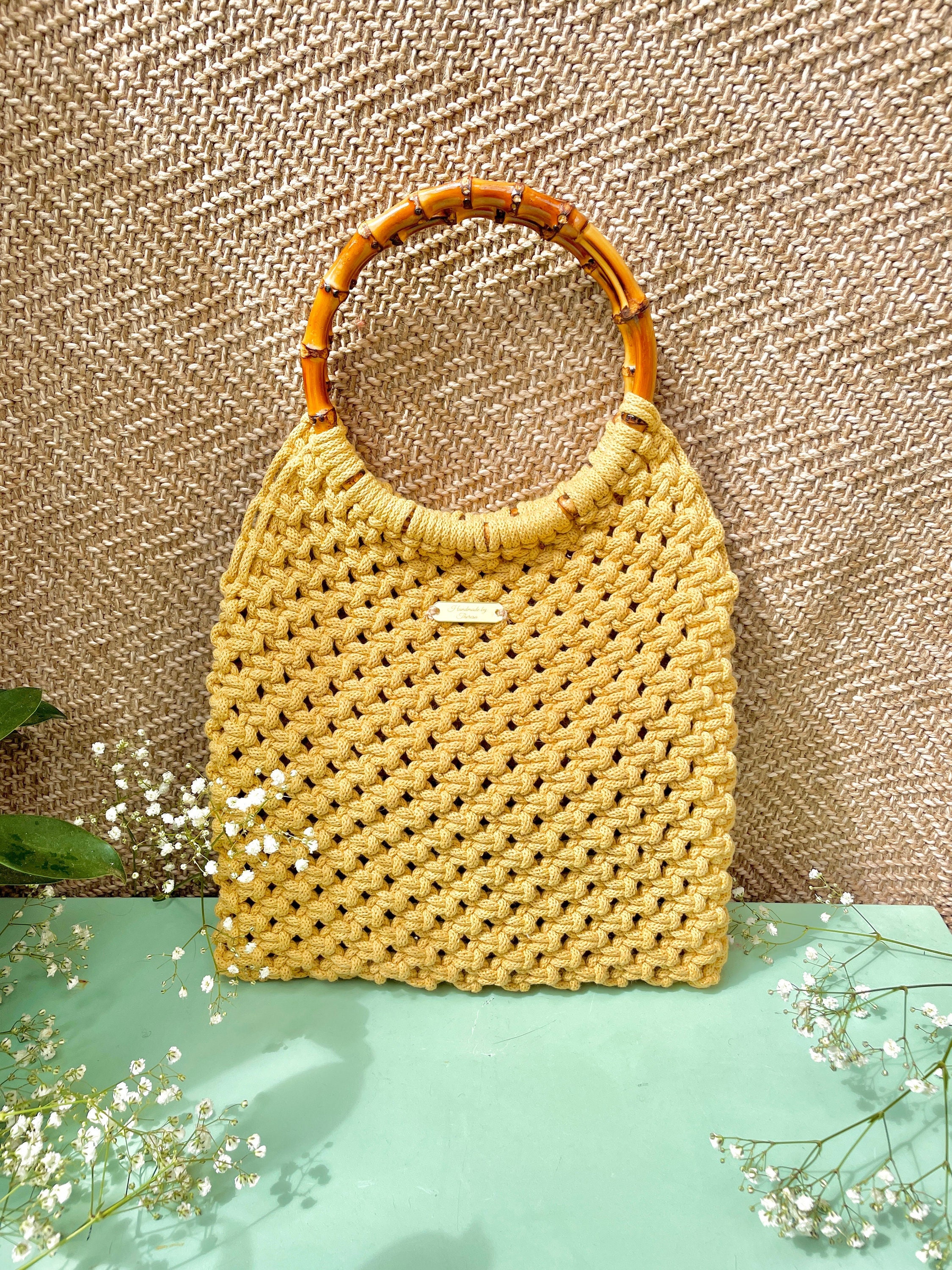 Knoten Makramee Tasche Henkel Makramee Tasche • Boho Tasche 