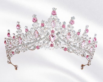 Tiara con corona reale: tiara con strass ispirata alla sposa, al ballo di fine anno e a Bridgerton - regalo perfetto