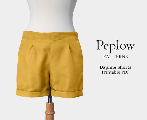 Women S Shorts Printable Sewing Pattern Pleated Shorts Etsy