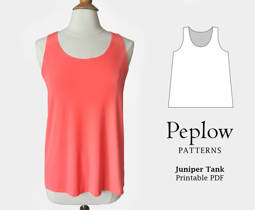 Tank Top Sewing Pattern, Printable PDF, 1 Yard, Women's Tank Top, Easy ...