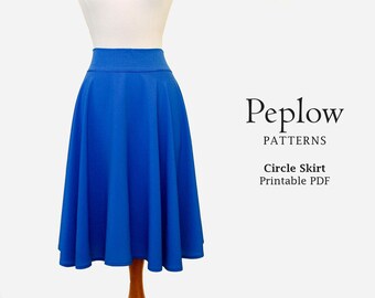 Circle Skirt Sewing Pattern, Instant Download, 3 sizes, women's clothing, evening wear, easy pattern, Peplow Patterns