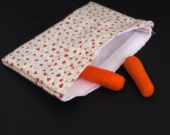 Reusable Snack Size Bag.  Recycled fabric.