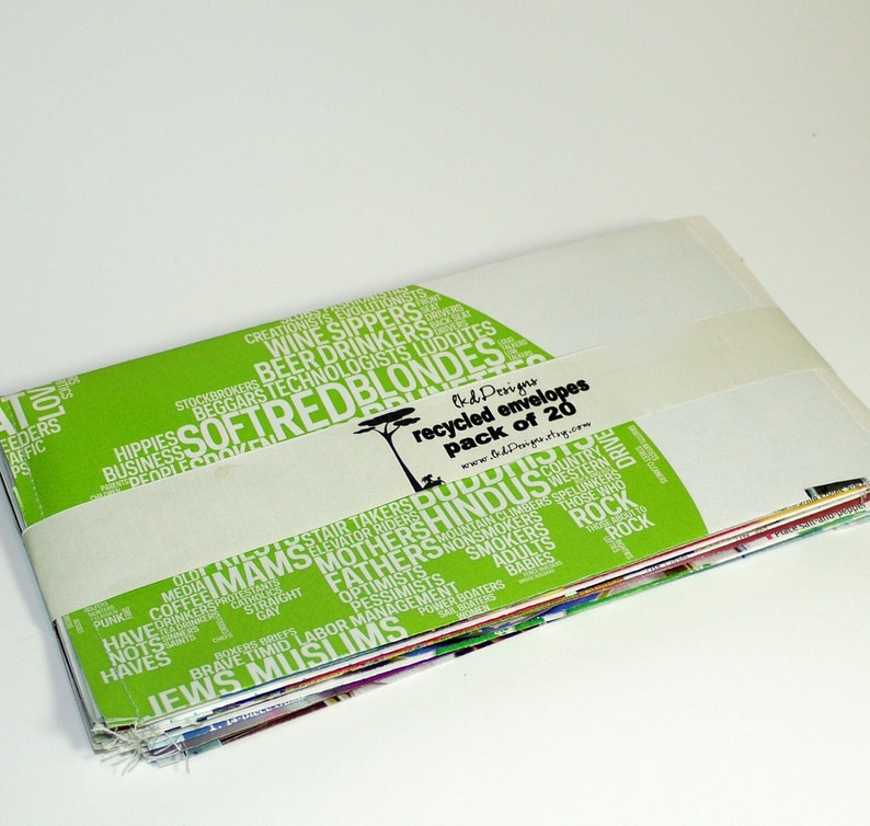 Recycled Envelopes. Set of 20. Made from Old Magazines. image 4