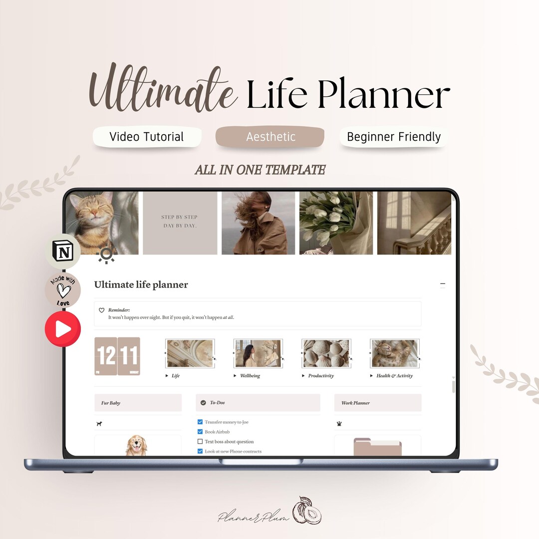 2025 Notion Template Life Planner | That Girl All in One Digital ...