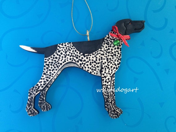 Handpainted Black And White German Shorthaired Pointer Etsy